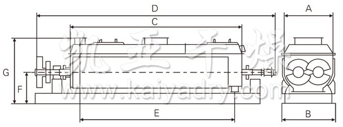 空心槳葉干燥機(jī)結(jié)構(gòu)示意圖